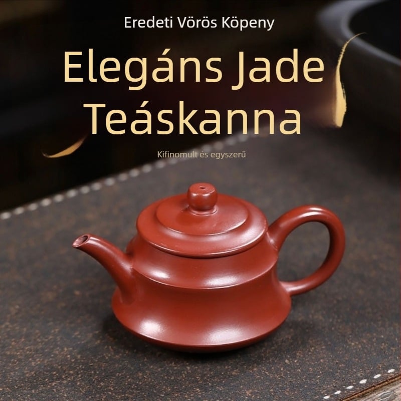 Yixing lila agyag teáskészlet — eredeti ásványi nyersanyag ihletésű dizájn, jáde-stílusú teáskészlet otthoni használatra, teázáshoz ajándékdoboz