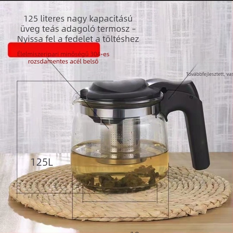 Hőálló üvegből készült teáskanna kiegészítők szűrővel - univerzális vastagított szigetelt teáskanna tartozékok