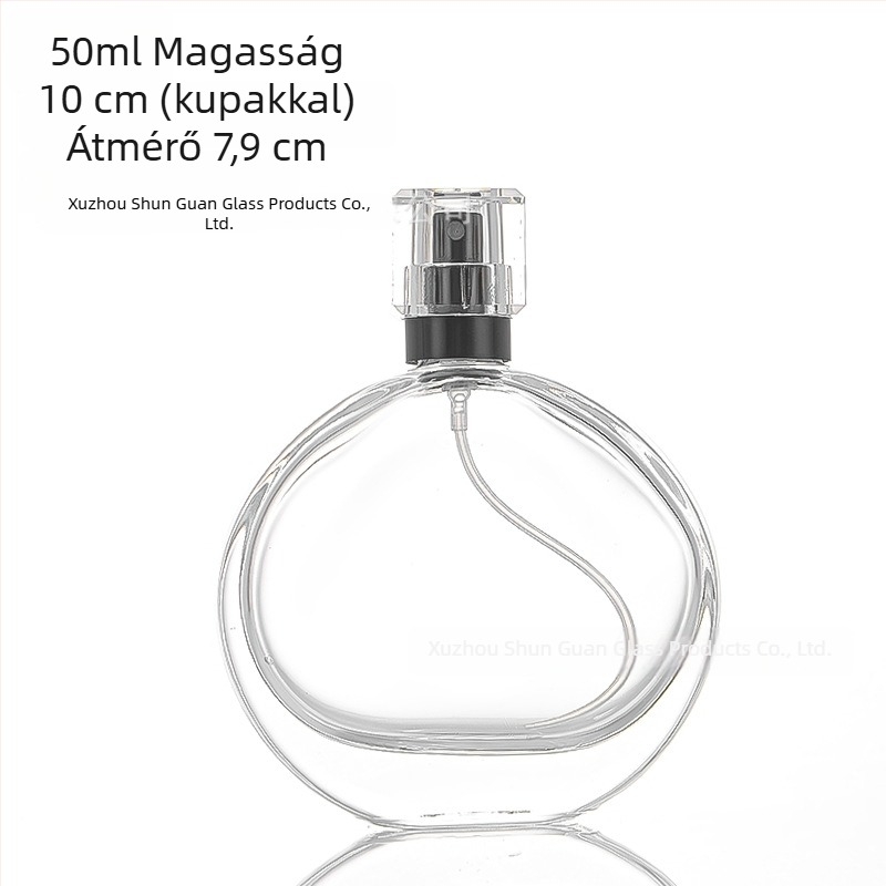 Hordozható csavaros fedelű parfümös üveg, üres újratölthető palack