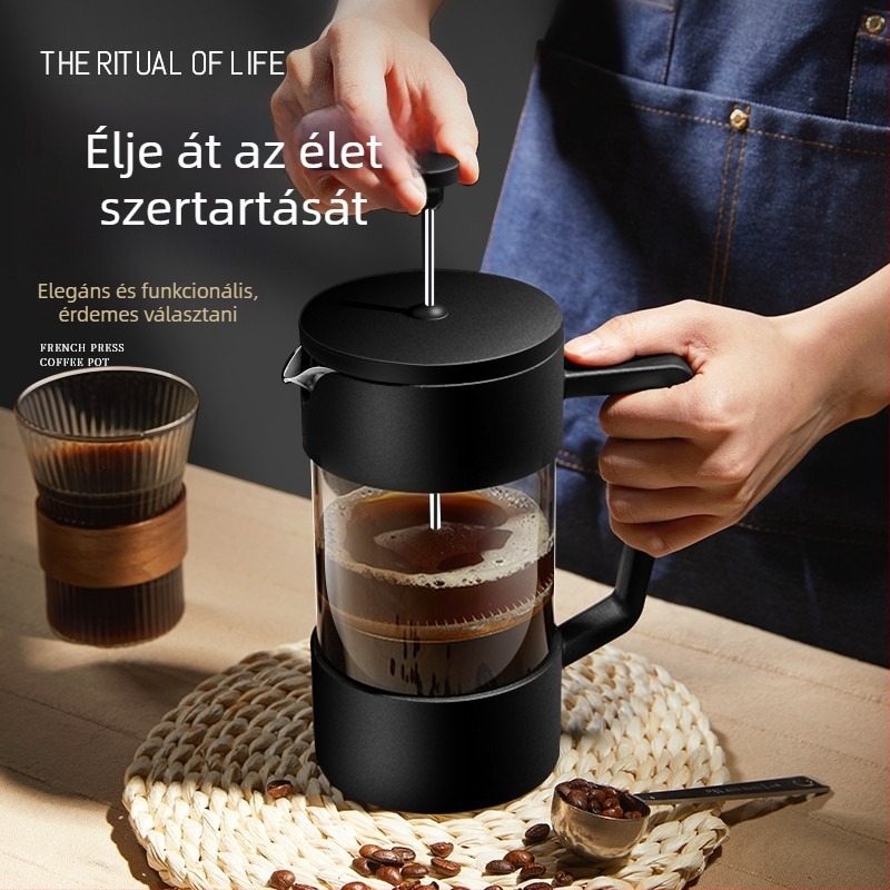 Kézi öntött kávéfőző szűrőkkel, otthoni használatra, teafőző, teáscsésze, hideg kávé szűrő, Francia presszó