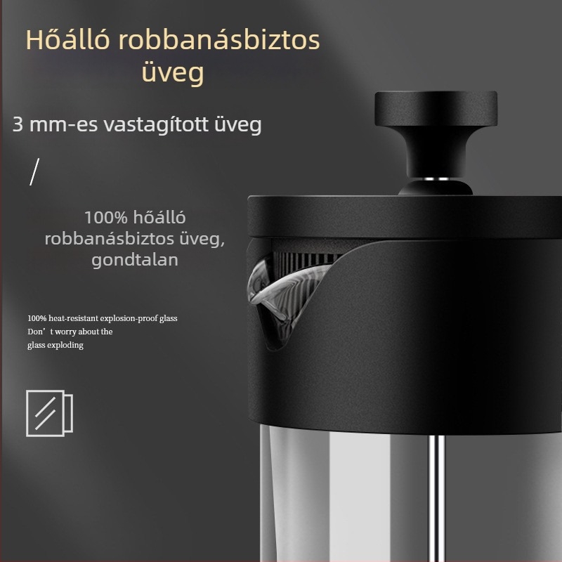 Kézi öntött kávéfőző szűrőkkel, otthoni használatra, teafőző, teáscsésze, hideg kávé szűrő, Francia presszó