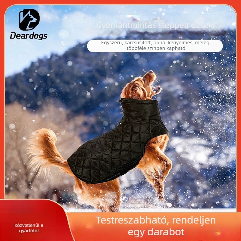 Gyémánt mintás téli pamutruha kutyáknak, közepes és nagy testű Weimaránerek számára