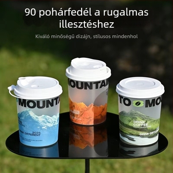 Egyszer használatos PP desszert pohár fedővel, 90 mm átmérő, 500 ml, tej-tea és kávé számára