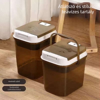 Átlátszó tea-maradék vödör fedővel