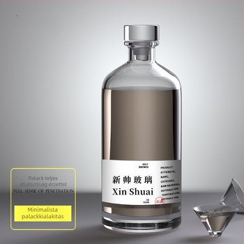 Gyümölcsborinfúzióhoz tervezett vastag falú zárható üveg, 500 ml, minimalistikus luxus dizájn