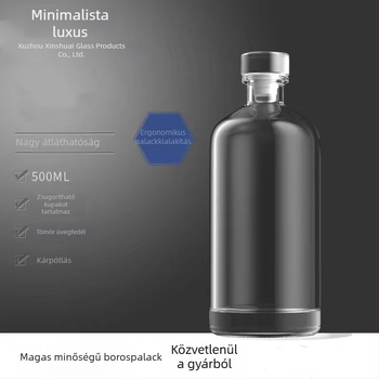 Gyümölcsborinfúzióhoz tervezett vastag falú zárható üveg, 500 ml, minimalistikus luxus dizájn