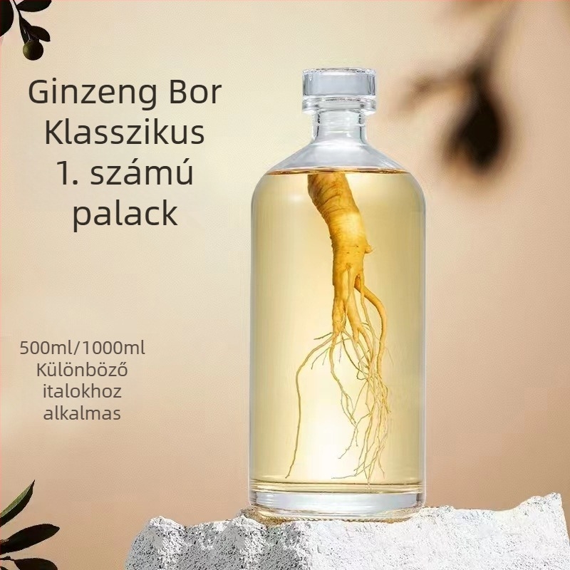 Gyümölcsborinfúzióhoz tervezett vastag falú zárható üveg, 500 ml, minimalistikus luxus dizájn