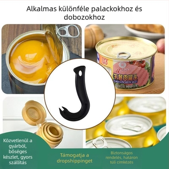 Kampó alakú konzervnyitó, könnyen húzható konzervnyitó, kézi üvegnyitó, konyhai eszköz, energiatakarékos többfunkciós eszköz