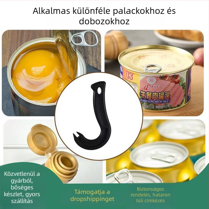 Kampó alakú konzervnyitó, könnyen húzható konzervnyitó, kézi üvegnyitó, konyhai eszköz, energiatakarékos többfunkciós eszköz