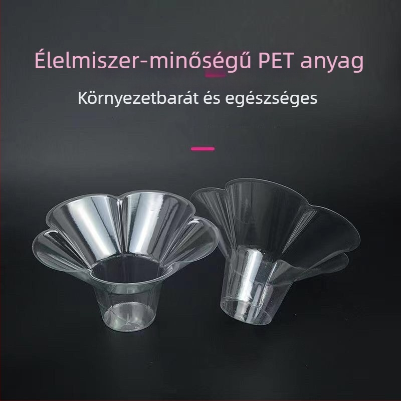 Egyszer használatos hópehely alakú poharak fagylalt-desszertekhez, kereskedelmi célokra
