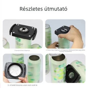 Többfunkciós palack- és konzervnyitó, forgó- és csavaros kupak funkciókkal