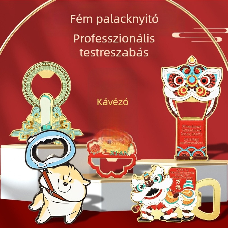Személyre szabott fémt sörnyitó, multifunkcionális hűtőmágnes, bor- és sörnyitó egyben, festett felülettel