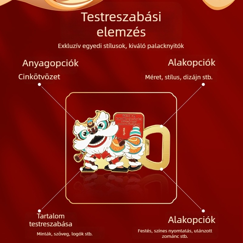 Személyre szabott fémt sörnyitó, multifunkcionális hűtőmágnes, bor- és sörnyitó egyben, festett felülettel