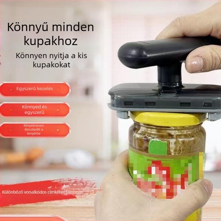 Többfunkciós konzerv- és üvegnyitó csavarható kupakkal — konyhai segéd