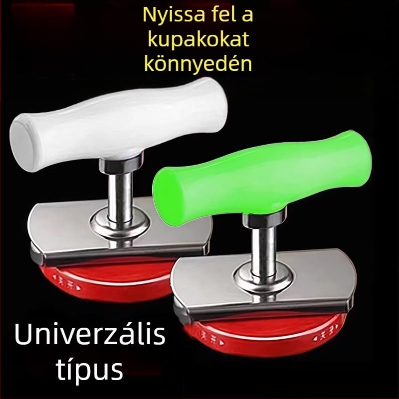 Rozsdamentes acélból készült univerzális nyitó – konzerv, palack és üvegedények fedőinek nyitásához
