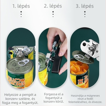 Többfunkciós konzervnyitó – rozsdamentes acél, kézi konzerv- és üvegnyitó