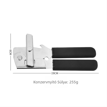 Kézi konzervnyitó, hordozható, PP markolat, ergonomikus, könnyű