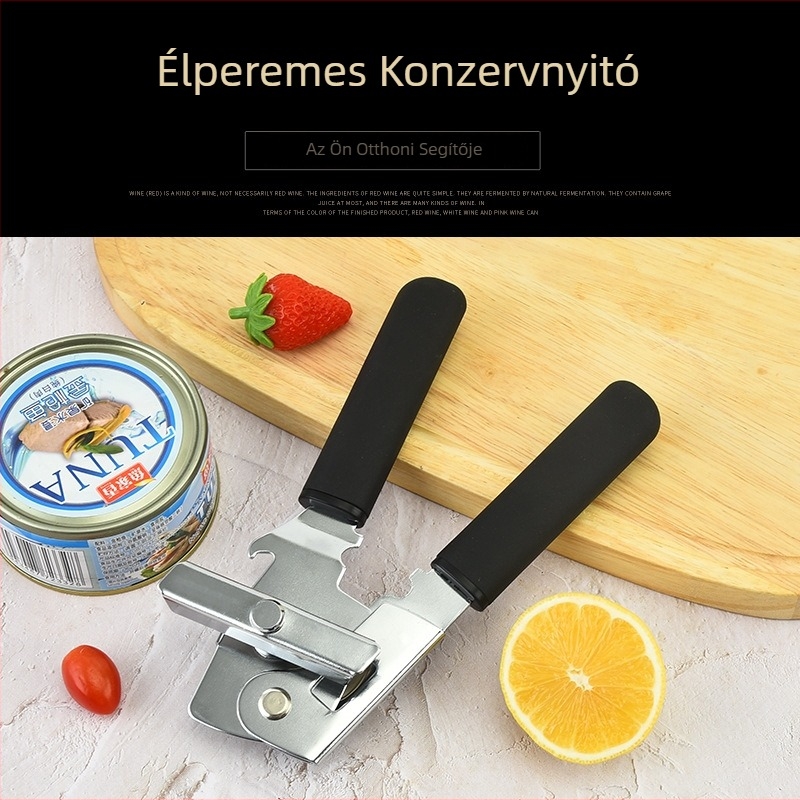 Kézi konzervnyitó, hordozható, PP markolat, ergonomikus, könnyű