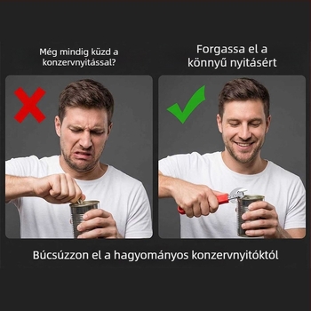 Rozsdamentes acélból készült, műanyag fogantyúval rendelkező multifunkciós üvegnyitó – bor-, sör- és konzervnyitó bikafej dizájnnal