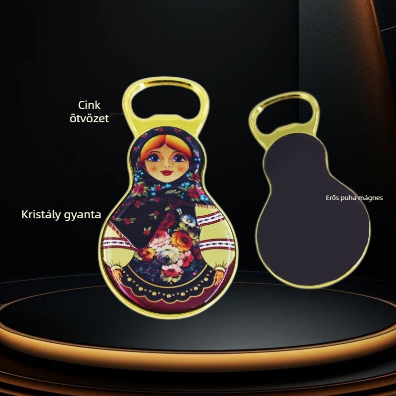 Új orosz turisztikai kulturális kreatív matrjoska üvegnyitó és hűtőmágnes