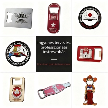 Cinkötvözet sörös üvegnyitó kulcstartóval, testreszabható