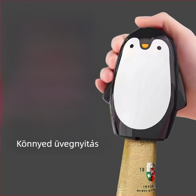 Pingvin üvegnyitó – hordozható karikatúra dizájn, kreatív háztartási eszköz mágneses kupaknyitóval