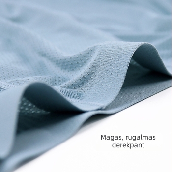 Férfi ice silk boxer briefs, egyszínű, lélegző, vékony hálós anyag, nyárra
