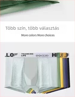 Férfi ice silk hálós boxeralsó, gyorsan száradó, lélegző, középmagas derekú, egyszínű