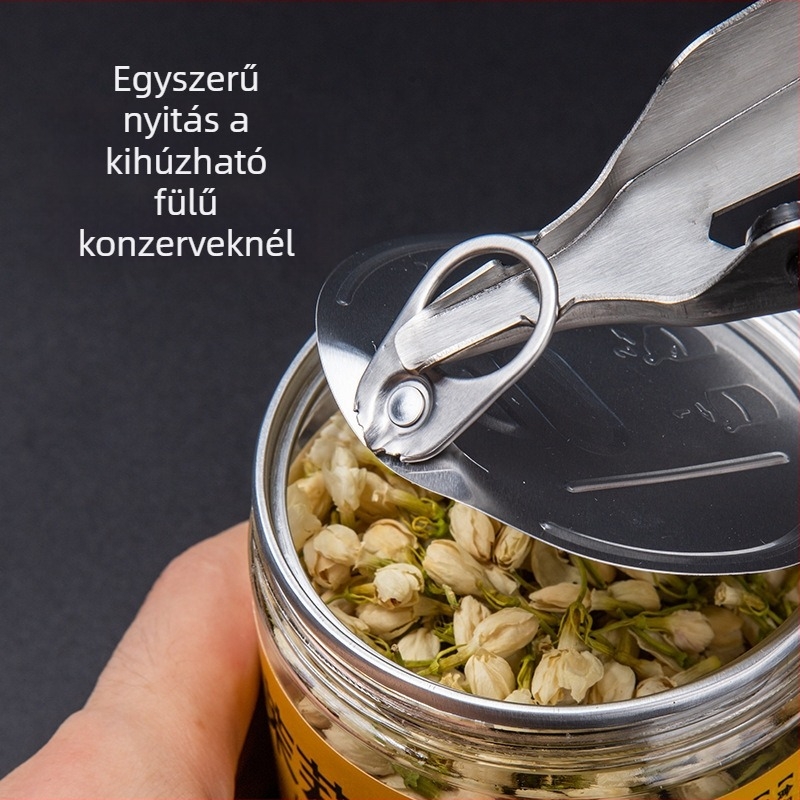 Rozsdamentes acélból készült többfunkciós üvegnyitó sörhöz és italokhoz, kompakt eszköz otthonra, étterembe és bárba.