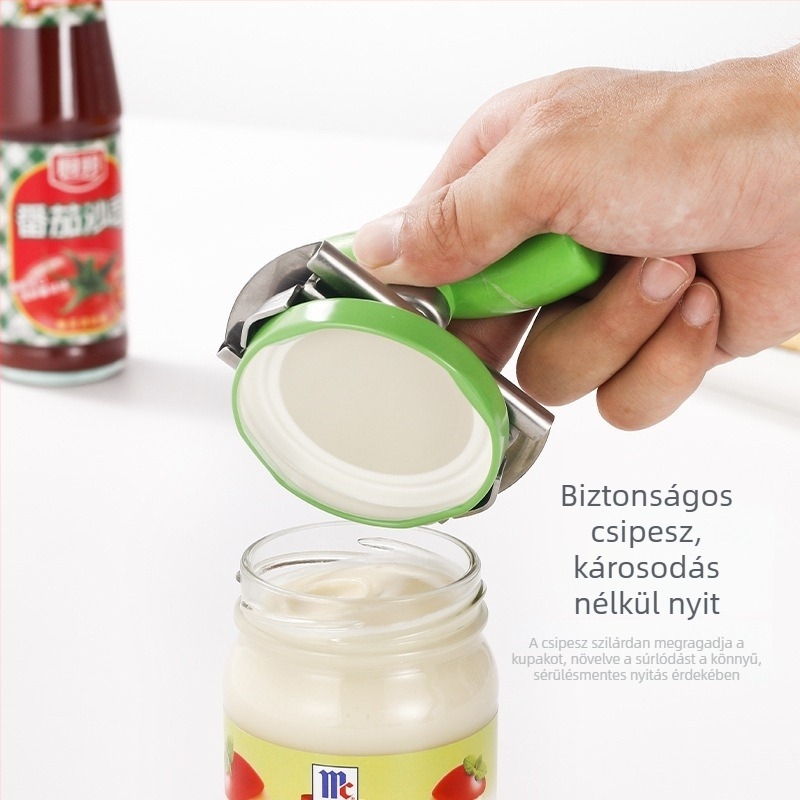 Rozsdamentes acélból készült többfunkciós nyitó – fedők, konzerv és üvegek egyszerű nyitásához