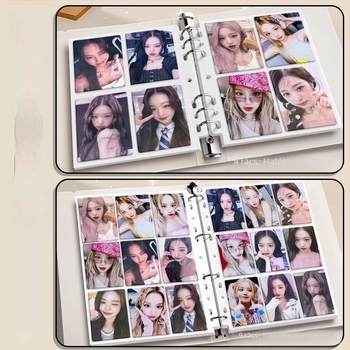 Csillagkártya album Polaroid képeslapokhoz, laza oldalakból álló fotóalbum, 1-4-9 rácsos belső oldalakkal (A4/A5)