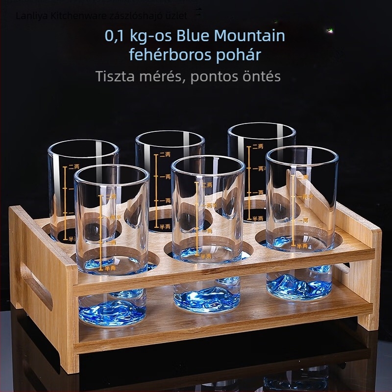 Lan Liya kristály pohár szeszes italokhoz adagolóval, Blue Mountain dizájn, 1 L feletti kapacitás