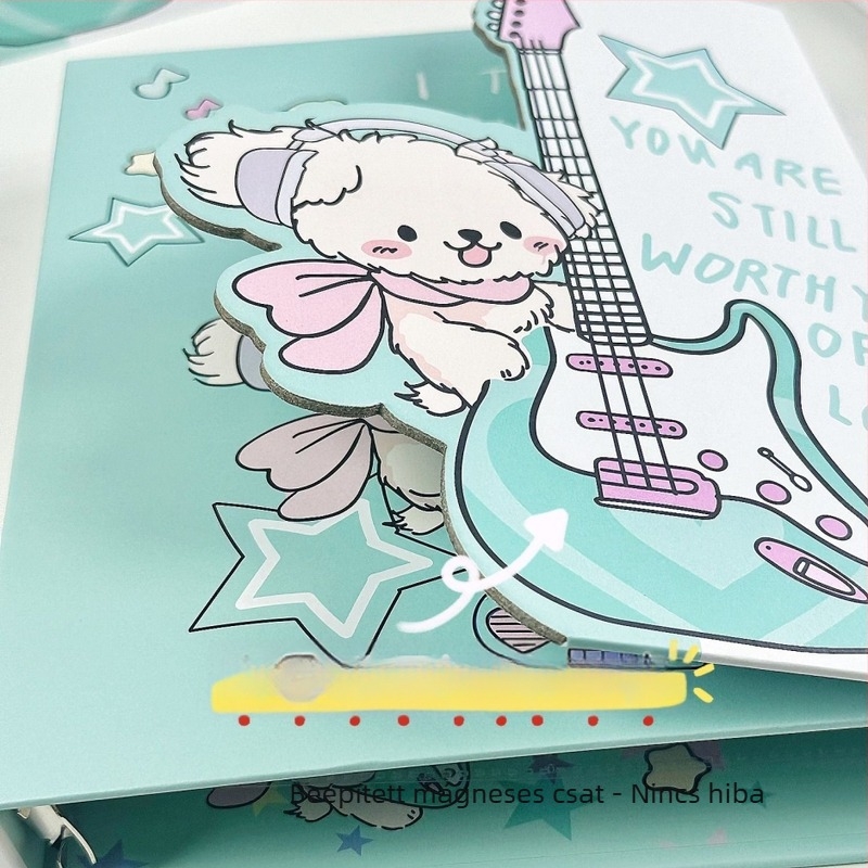 Guitar Puppy A5 kártyaalbum rendkívüli alakú, mágneses zárású, Instagram-stílusú, négycellás elrendezés kis kártyákhoz