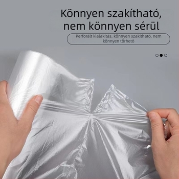 Vastagított lapos szájú élelmiszertároló zacskók tekercsben, PE műanyag, otthoni használatra