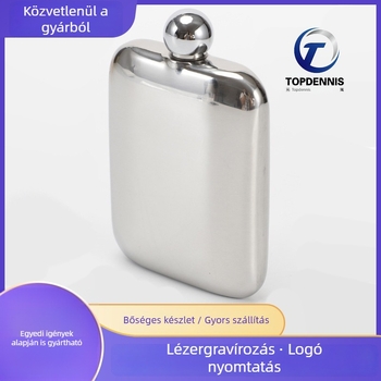 6 oz-os vastagított kültéri hordozható rozsdamentes acél flakon kempingezéshez