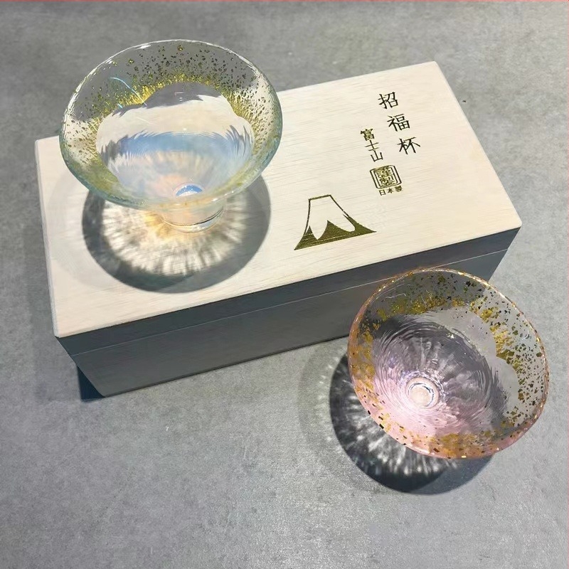 Japán stílusú szaké pohár, teához és vízhez egyaránt, 200–300 ml, virágos mintázat, Goldstone