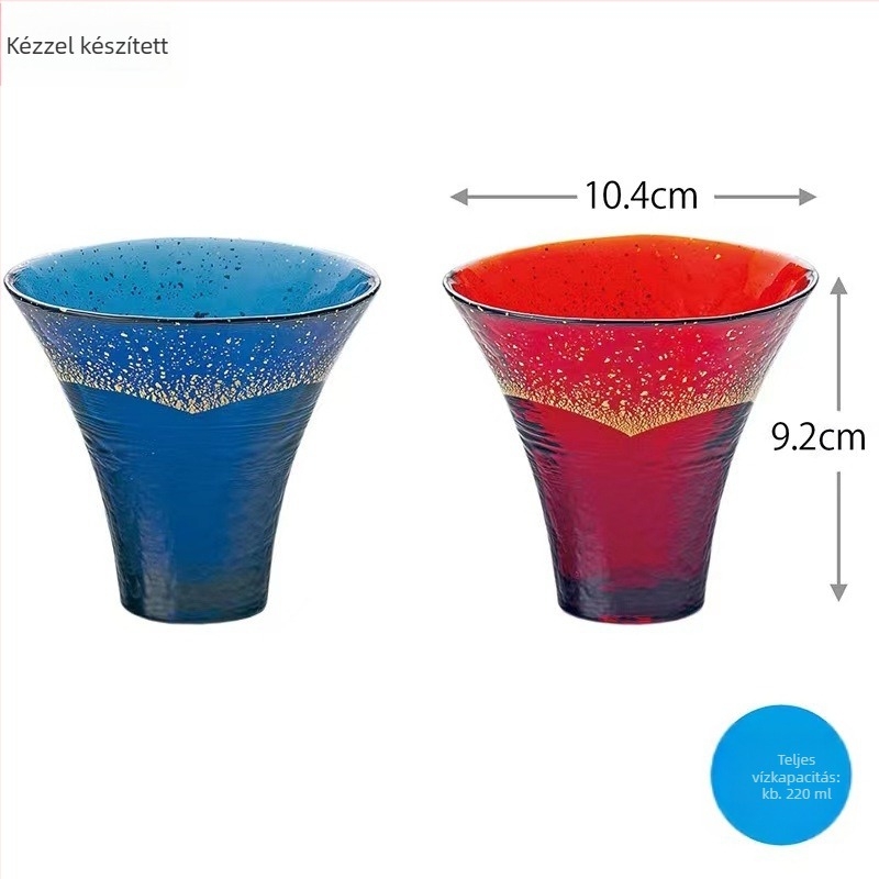 Japán stílusú szaké pohár, teához és vízhez egyaránt, 200–300 ml, virágos mintázat, Goldstone