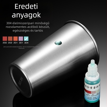 Houyang 304 rozsdamentes acél sörös pohár, kültéri hordozható, kapacitás 401-500 ml, egyetlen falú, nyomtatott logóval