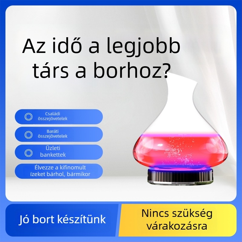 Alacsony frekvenciájú terahertzes dekantáló Schumann-hullámmal és fényhullámokkal, kettős magos gyors oxigénező italok tisztítására és ízük fokozására.