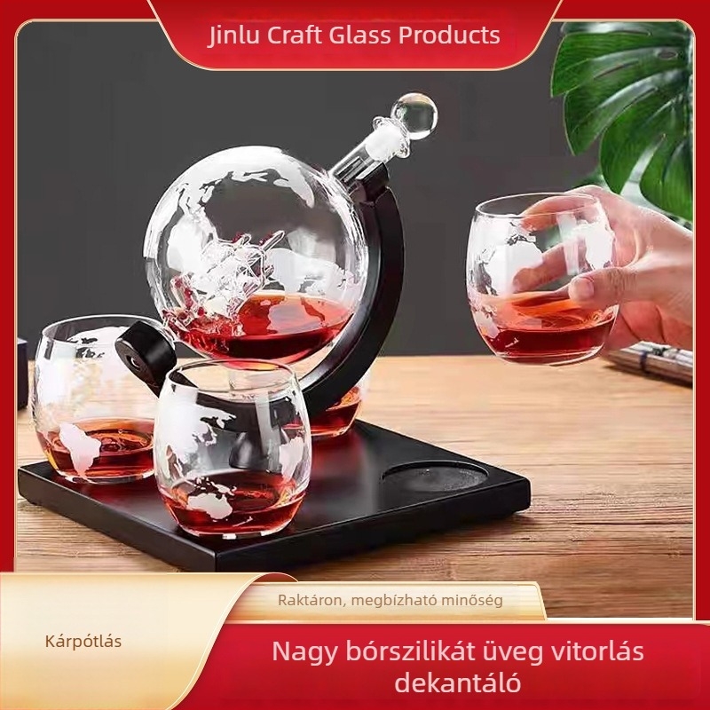 Gömb alakú whisky-dekantáló készlet otthoni használatra, boroszilikát üveg, modern minimalista dizájn