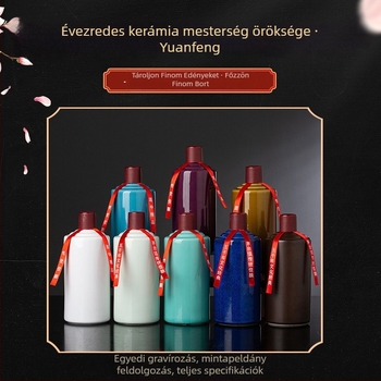 Fehér porcelán borosüveg, 500 ml, Mao-stílusú kerámia palack, üres palack, prémium csomagolás