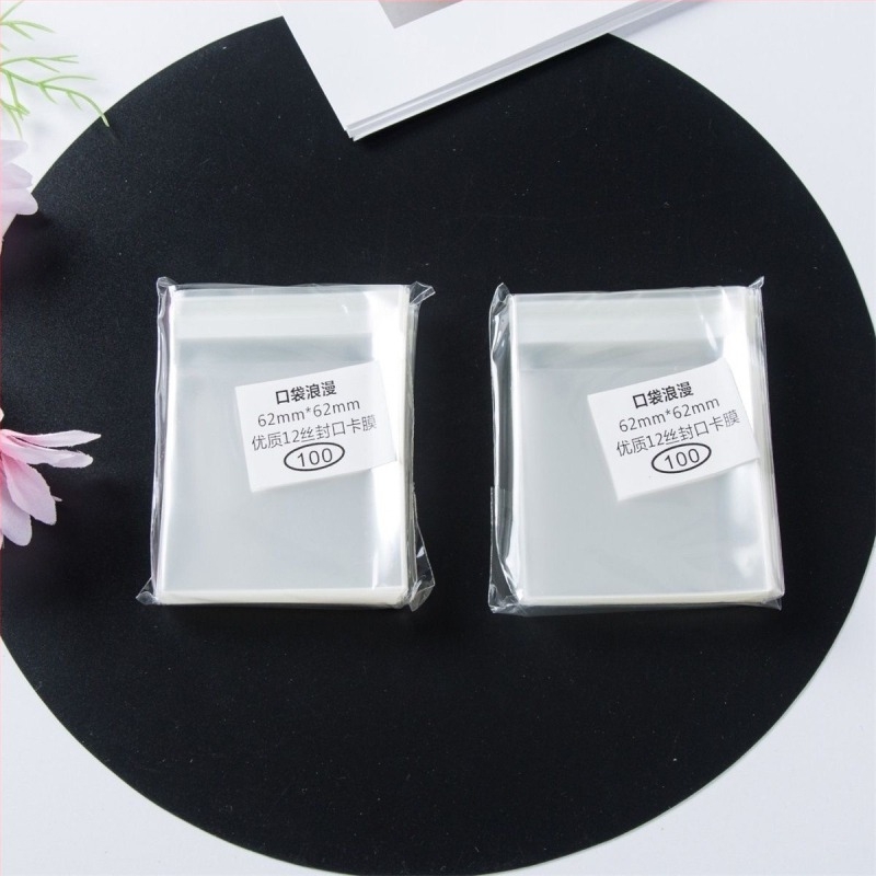 Pocket Romance: kerek kártya védő tasak, önzáró, 62×62 mm, 12 µm vastagság