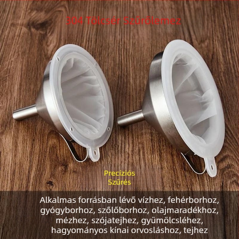 Rozsdamentes acélból készült ultra-dense szűrő ultrafin tölcsérrel otthoni borfiltráláshoz