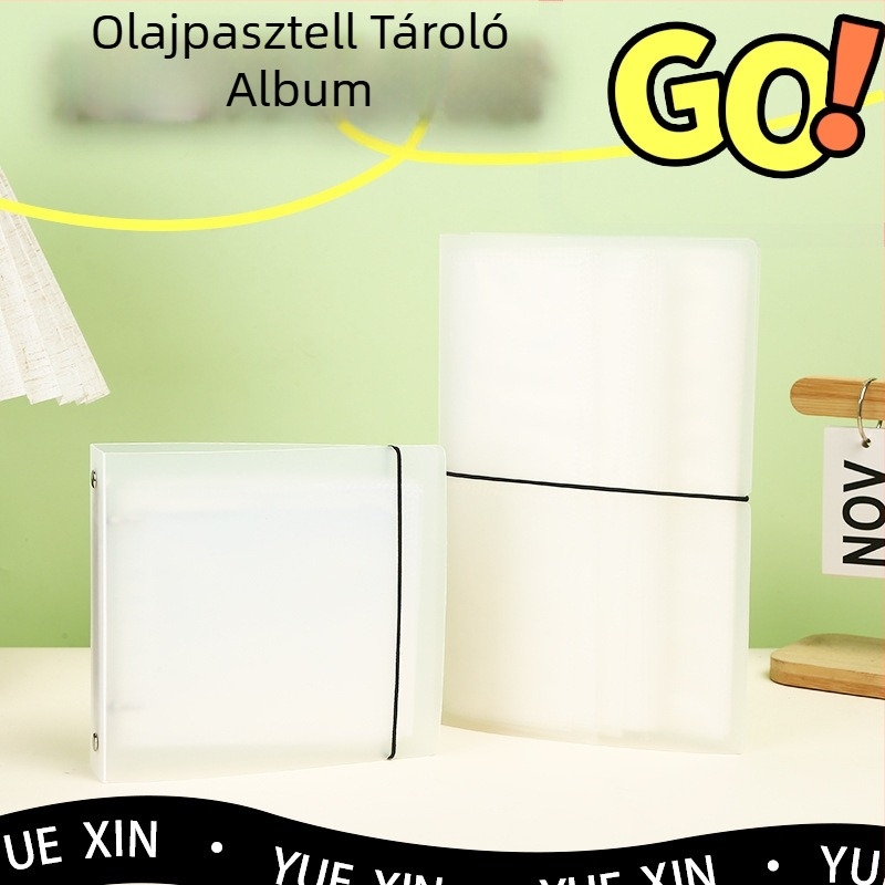 Átlátszó olajpasztell fotóalbum leválasztható oldalakkal és testre szabható borítóval