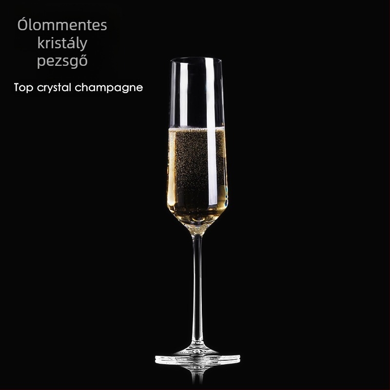 Ólommentes kristály pohár vörösborhoz és pezsgőhöz, fújt kristályból, talpas