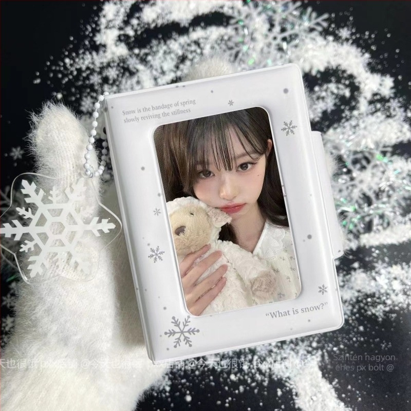 Koreai stílusú Instagram ihletésű kártyaalbum rácsos elrendezéssel, 3 hüvelykes mini kártyatartó és Polaroid fényképalbum, nőies dizájn