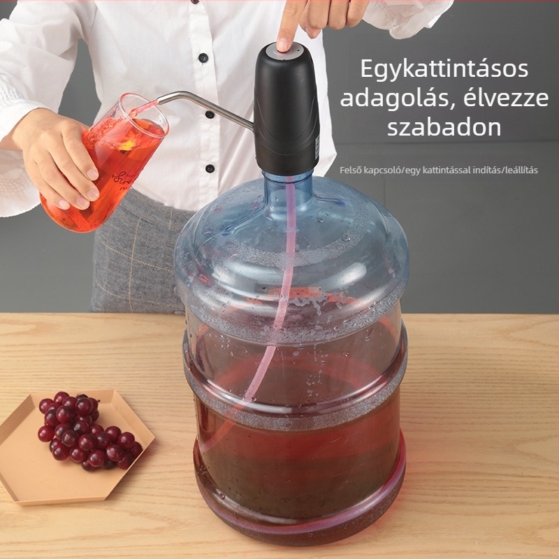 Elektromos automata önszívó szifon borhoz és tömény italokhoz szűrővel