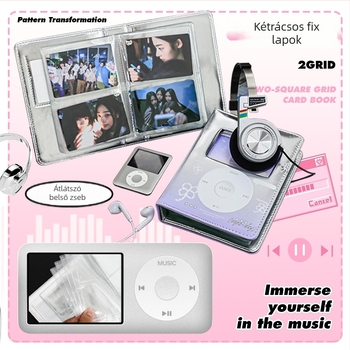 OOPSDAY Pihenőnap Kártyaalbum — Mini fotóalbum amerikai idol ihletésével, rögzített oldalakkal, iPod-stílusú elrendezéssel, 20 oldal, PU borító