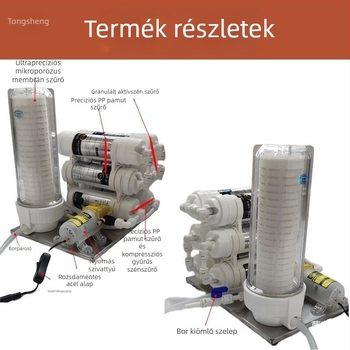 Aktívszénnel ellátott italfiltráló készülék érleléshez és keserű íz eltávolítására; kompakt otthoni használatra kis adagokhoz készült szeszhez