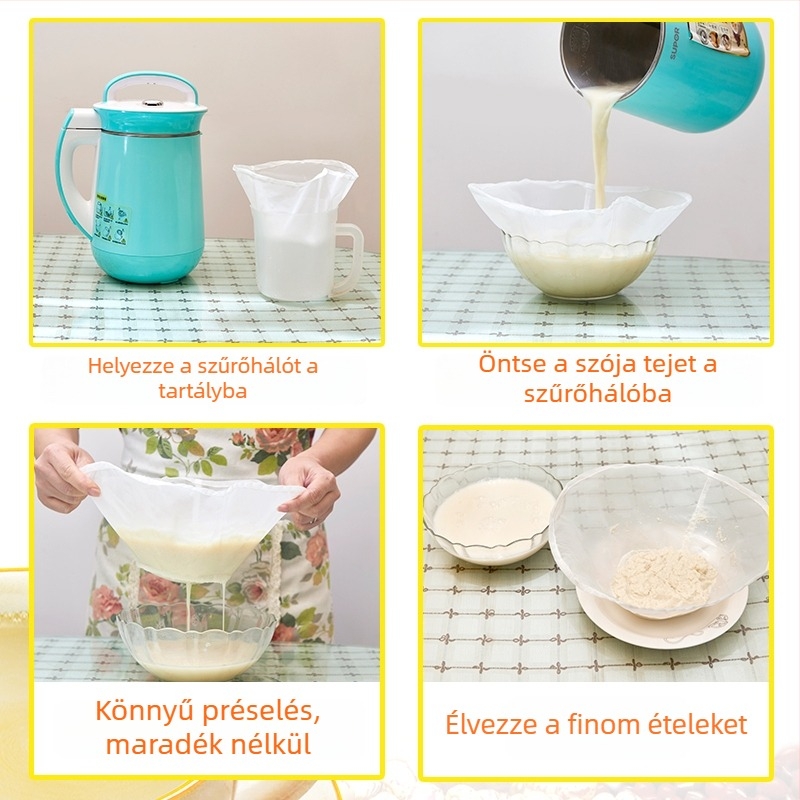 Ultra‑finom háztartási szűrőzsák szója tejhez, zöldségléhez és bor szűréséhez